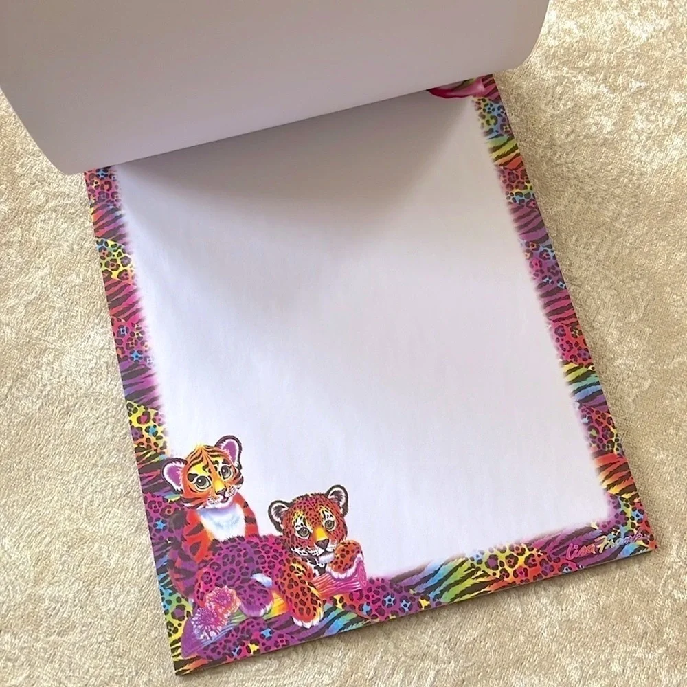 Brand New Lisa Frank Sticker Pad w/ Play Scenes & Zip-It Geometric Pencil Pouch